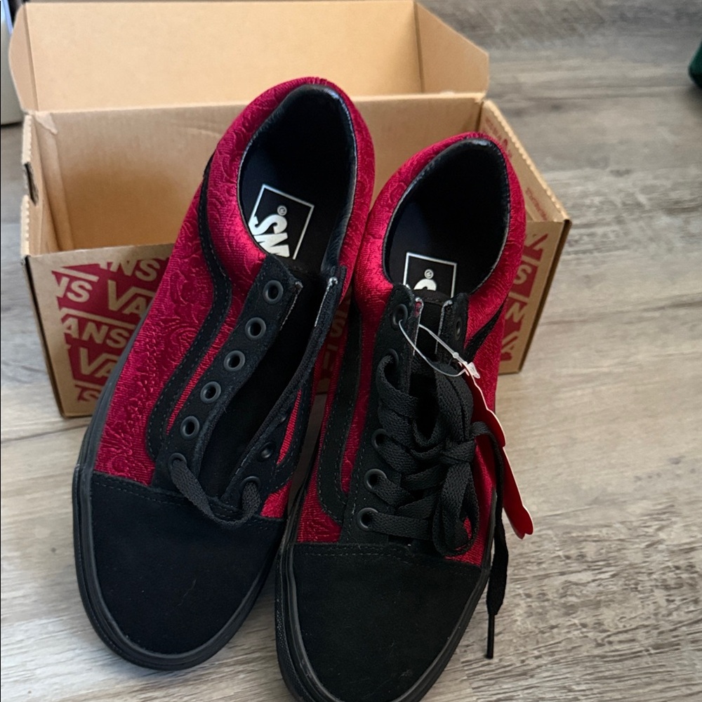 ❤️🖤Vans Old Skool Velvet Sneaker Parisian Night Cerise🖤❤️ - Picture 5 of 7